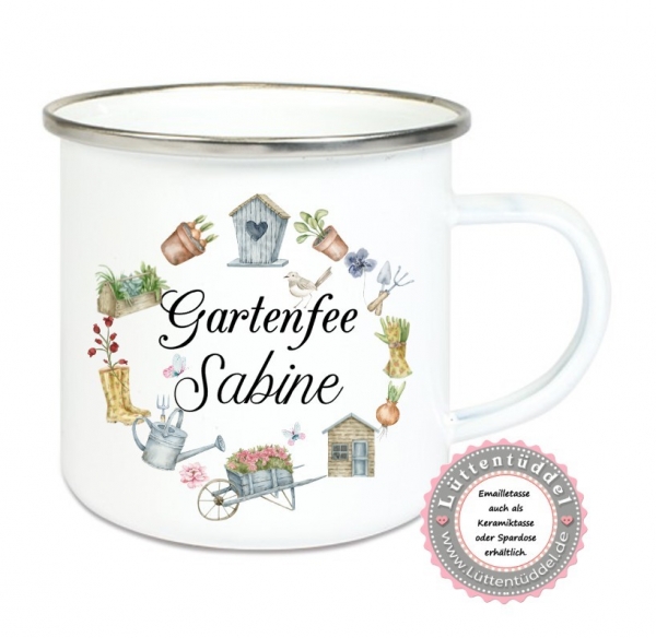 zauberhafter Blumentopf oder Becher, Tasche... Gartenfee Floristen Geschenk, Abschied, Gärtner, Hobbygärtner, Mitbringsel....von Lüttentüddel®